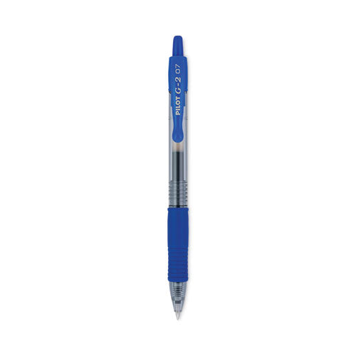 G2 Premium Gel Pen, Retractable, Fine 0.7 Mm, Blue Ink, Smoke Barrel, 12/pack