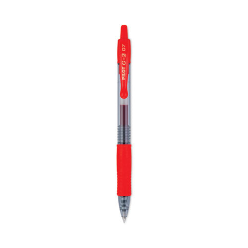 G2 Premium Gel Pen, Retractable, Fine 0.7 Mm, Red Ink, Smoke Barrel, Dozen