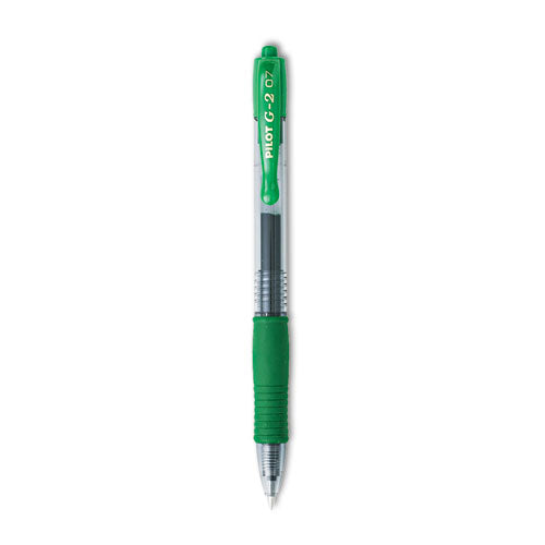 G2 Premium Gel Pen, Retractable, Fine 0.7 Mm, Green Ink, Smoke Barrel, Dozen