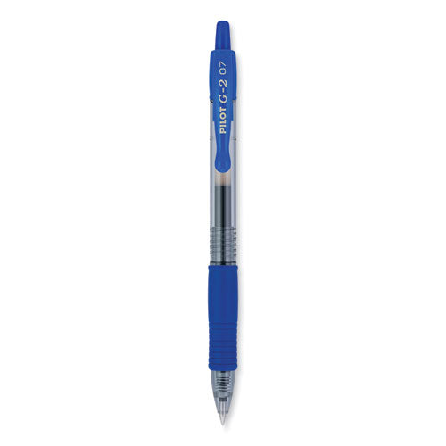 G2 Premium Gel Pen, Retractable, Fine 0.7 Mm, Blue Ink, Smoke Barrel, 2/pack