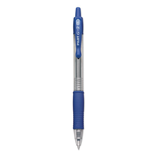 G2 Premium Gel Pen Convenience Pack, Retractable, Extra-fine 0.38 Mm, Blue Ink, Clear/blue Barrel, Dozen