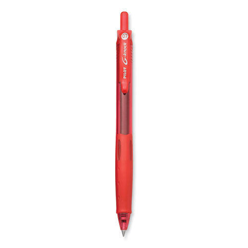 G-knock Begreen Gel Pen, Retractable, Fine 0.7 Mm, Red Ink, Red Barrel, Dozen