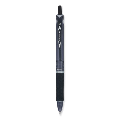 Acroball Colors Advanced Ink Ballpoint Pen, Retractable, Medium 1 Mm, Black Ink, Black Barrel