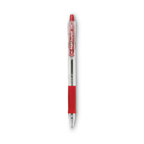 Easytouch Ballpoint Pen, Retractable, Fine 0.7 Mm, Red Ink, Clear Barrel, Dozen