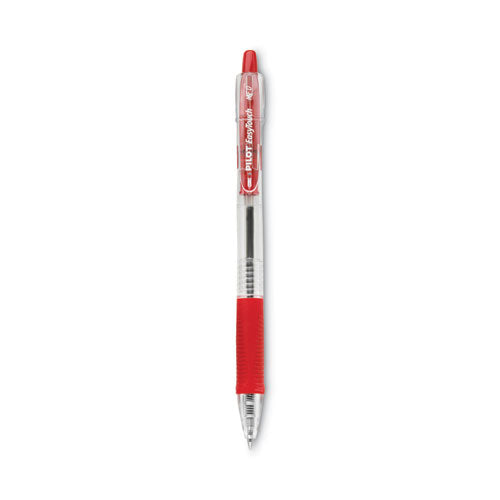 Easytouch Ballpoint Pen, Retractable, Medium 1 Mm, Red Ink, Clear Barrel, Dozen