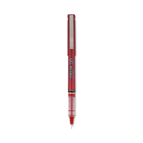 Precise V7 Roller Ball Pen, Stick, Fine 0.7 Mm, Red Ink, Red Barrel, Dozen