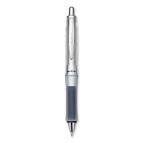 Dr. Grip Center Of Gravity Ballpoint Pen, Retractable, Medium 1 Mm, Black Ink, Silver/charcoal Grip Barrel