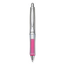 Dr. Grip Center Of Gravity Ballpoint Pen, Retractable, Medium 1 Mm, Black Ink, Silver/pink Grip Barrel