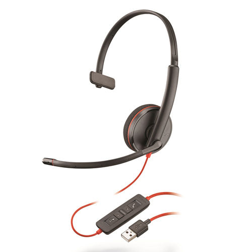 Blackwire 3210 Monaural Over The Head Usb Headset, Black