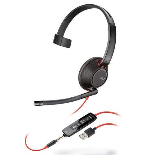 Blackwire 5210 Monaural Over The Head Usb Headset, Black