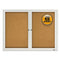 Enclosed Cork Bulletin Board, Cork/fiberboard, 48 X 36, Tan Surface, Silver Aluminum Frame