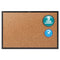 Classic Series Cork Bulletin Board, 24 X 18, Tan Surface, Black Aluminum Frame