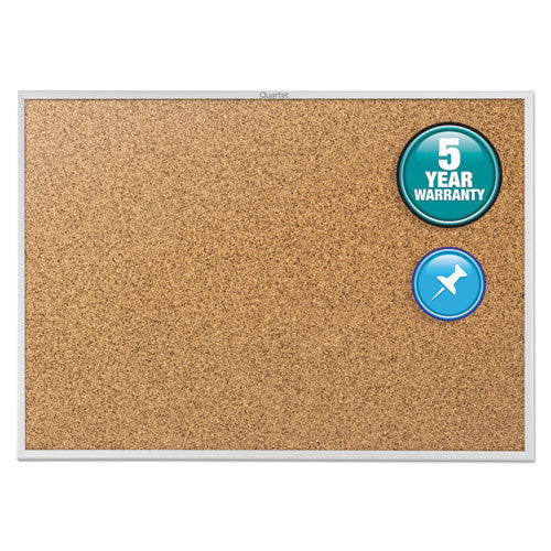 Classic Series Cork Bulletin Board, 60 X 36, Tan Surface, Silver Anodized Aluminum Frame