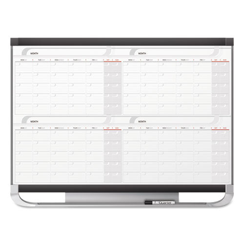 Prestige 2 Magnetic Total Erase Four-month Calendar, 48 X 36, White Surface, Graphite Fiberboard/plastic Frame