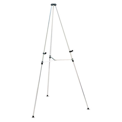 Lightweight Telescoping Tripod Easel, 38" To 66" High, Aluminum, Silver