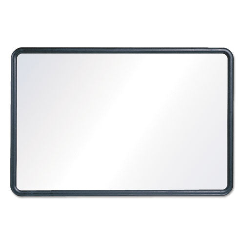 Contour Dry Erase Board, 24 X 18, Melamine White Surface, Black Plastic Frame