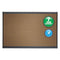 Prestige Colored Cork Bulletin Board, 36 X 24, Brown Surface, Graphite Gray Fiberboard/plastic Frame