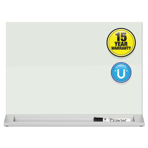 Desktop Magnetic Glass Dry-erase Panel, 23 X 17, White Surface