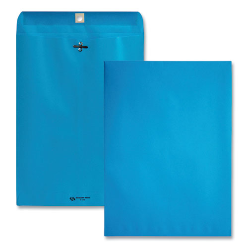 Clasp Envelope, 28 Lb Bond Weight Kraft, #90, Square Flap, Clasp/gummed Closure, 9 X 12, Blue, 10/pack