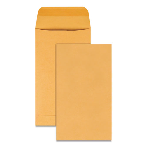 Kraft Coin And Small Parts Envelope, 20 Lb Bond Weight Kraft, #5 1/2, Square Flap, Gummed Closure, 3.13 X 5.5, Brown, 500/box