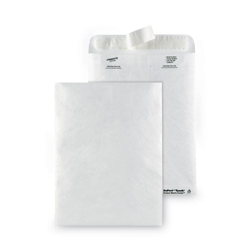 Lightweight 14 Lb Tyvek Catalog Mailers, #10 1/2, Square Flap, Redi-strip Adhesive Closure, 9 X 12, White, 50/box