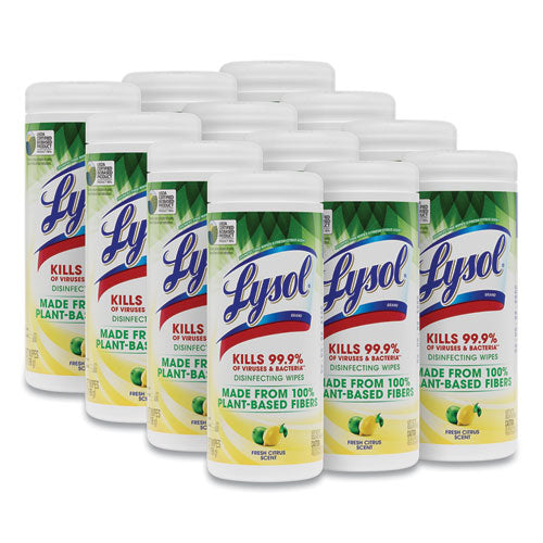 Disinfecting Wipes Ii Fresh Citrus, 1-ply, 7 X 7.25, White, 30 Wipes/canister, 12 Canisters/carton