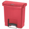 Streamline Resin Step-on Container, Front Step Style, 4 Gal, Polyethylene, Red