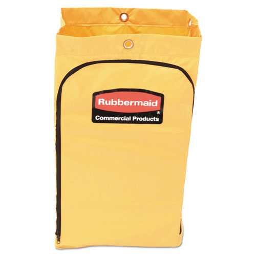 Zippered Vinyl Cleaning Cart Bag, 24 Gal, , 17.25" X 30.5", Yellow