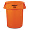 Brute Round Container, 32 Gal, Resin, Orange