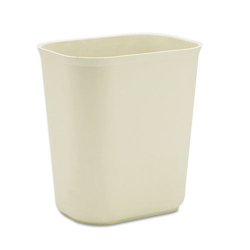 Fiberglass Wastebasket, 3.5 Gal, Fiberglass, Beige