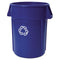 Brute Recycling Container, 44 Gal, Polyethylene, Blue