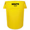 Vented Round Brute Container, 44 Gal, Plastic, Yellow