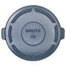 Vented Round Brute Lid, 24.5" Diameter X 1.5h, Gray