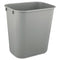 Deskside Plastic Wastebasket, 3.5 Gal, Plastic, Gray