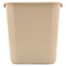 Deskside Plastic Wastebasket, 7 Gal, Plastic, Beige