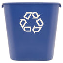 Deskside Recycling Container, Medium, 28.13 Qt, Plastic, Blue