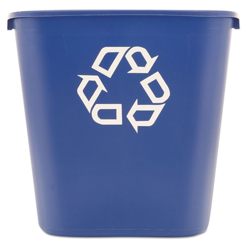 Deskside Recycling Container, Medium, 28.13 Qt, Plastic, Blue