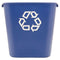 Deskside Recycling Container, Medium, 28.13 Qt, Plastic, Blue