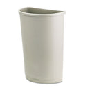 Untouchable Half-round Plastic Receptacle, 21 Gal, Plastic, Beige