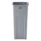 Untouchable Square Waste Receptacle, 23 Gal, Plastic, Gray