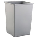 Untouchable Square Waste Receptacle, 35 Gal, Plastic, Gray