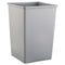 Untouchable Square Waste Receptacle, 35 Gal, Plastic, Gray