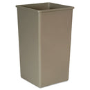 Untouchable Square Waste Receptacle, 50 Gal, Plastic, Beige