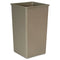 Untouchable Square Waste Receptacle, 50 Gal, Plastic, Beige