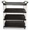 Xtra Utility Cart With Open Sides, Plastic, 4 Shelves, 400 Lb Capacity, 40.63" X 20" X 51", Black