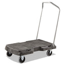 Triple Trolley Platform Truck With Angled-loop Handle, 500 Lb Capacity, 20.5 X 32.5 X 35, Black