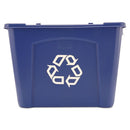 Stacking Recycle Bin, 14 Gal, Polyethylene, Blue