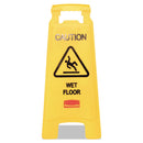 Caution Wet Floor Sign, 11 X 12 X 25, Bright Yellow