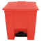 Indoor Utility Step-on Waste Container, 8 Gal, Plastic, Red