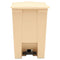 Indoor Utility Step-on Waste Container, 12 Gal, Plastic, Beige